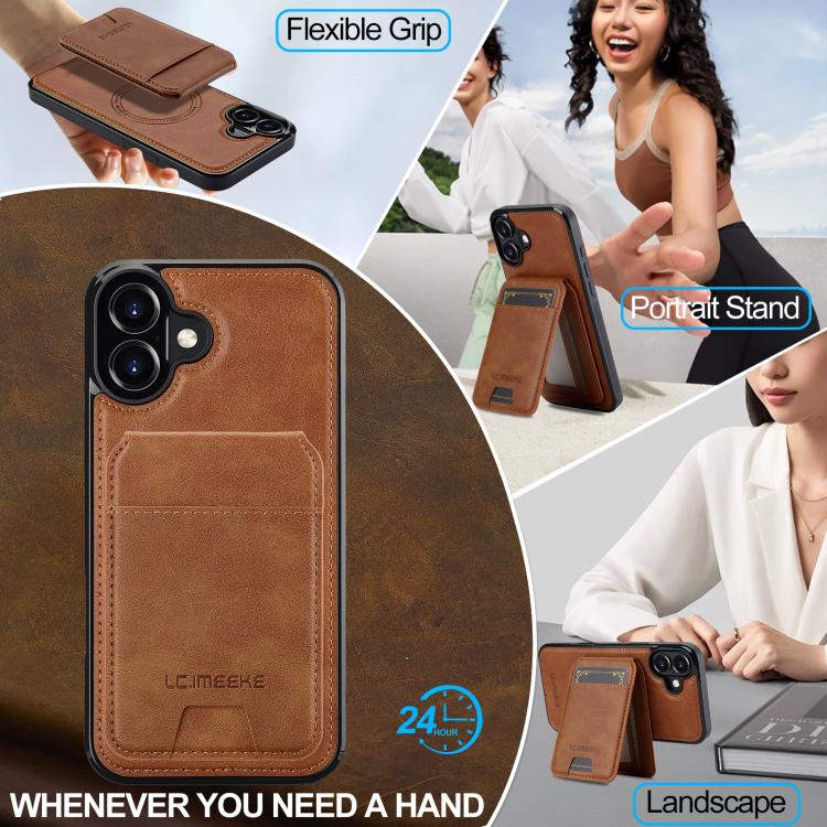 For iPhone 17 LC.IMEEKE L3 Series Detachable RFID Card Bag Magsafe Phone Case
