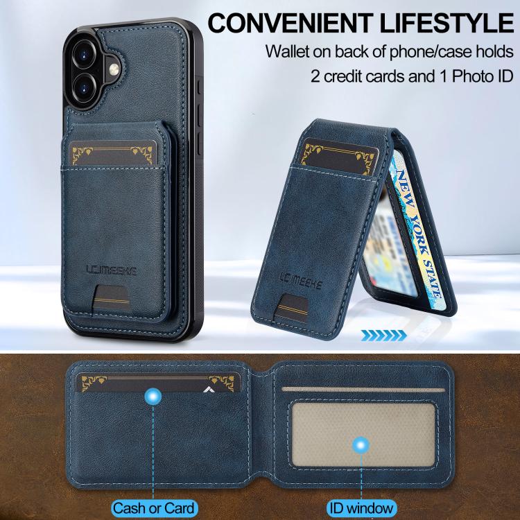 For iPhone 17 LC.IMEEKE L3 Series Detachable RFID Card Bag Magsafe Phone Case