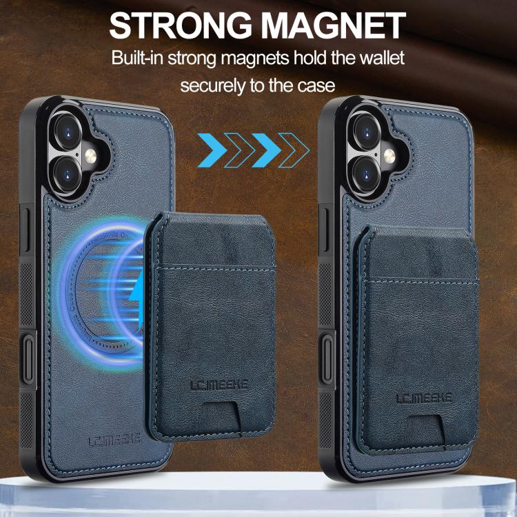 For iPhone 17 LC.IMEEKE L3 Series Detachable RFID Card Bag Magsafe Phone Case