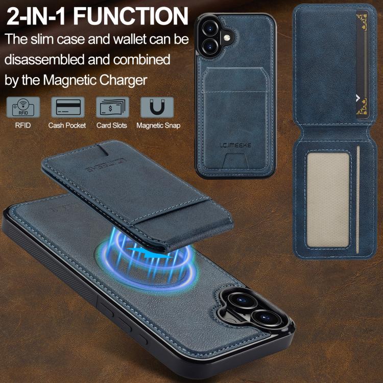 For iPhone 17 LC.IMEEKE L3 Series Detachable RFID Card Bag Magsafe Phone Case