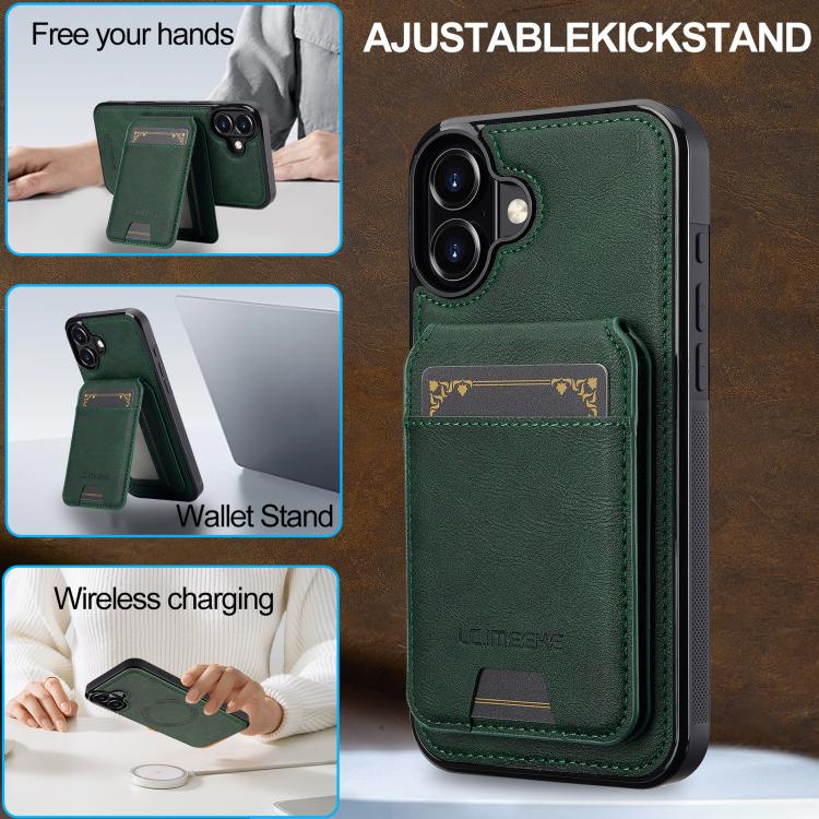 For iPhone 17 LC.IMEEKE L3 Series Detachable RFID Card Bag Magsafe Phone Case