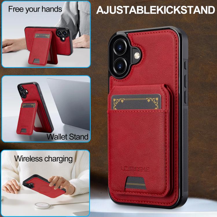 For iPhone 17 LC.IMEEKE L3 Series Detachable RFID Card Bag Magsafe Phone Case