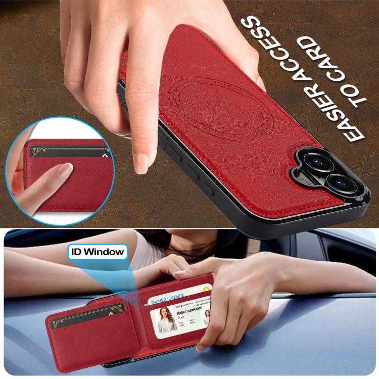 For iPhone 17 LC.IMEEKE L3 Series Detachable RFID Card Bag Magsafe Phone Case