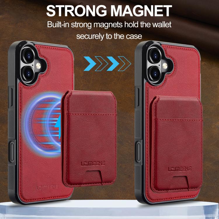 For iPhone 17 LC.IMEEKE L3 Series Detachable RFID Card Bag Magsafe Phone Case