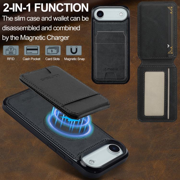 For iPhone Air LC.IMEEKE L3 Series Detachable RFID Card Bag Magsafe Phone Case