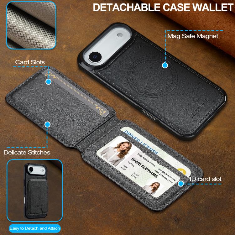 For iPhone Air LC.IMEEKE L3 Series Detachable RFID Card Bag Magsafe Phone Case