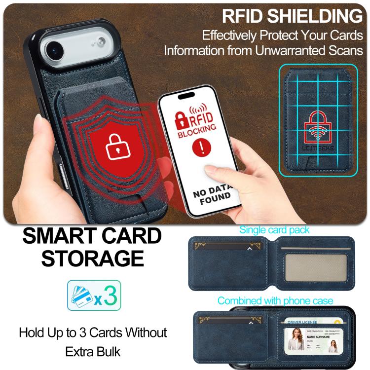 For iPhone Air LC.IMEEKE L3 Series Detachable RFID Card Bag Magsafe Phone Case