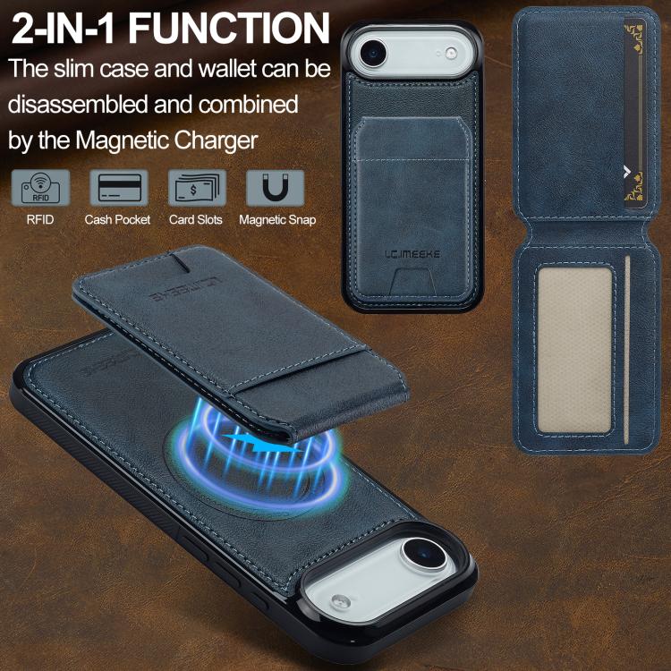 For iPhone Air LC.IMEEKE L3 Series Detachable RFID Card Bag Magsafe Phone Case