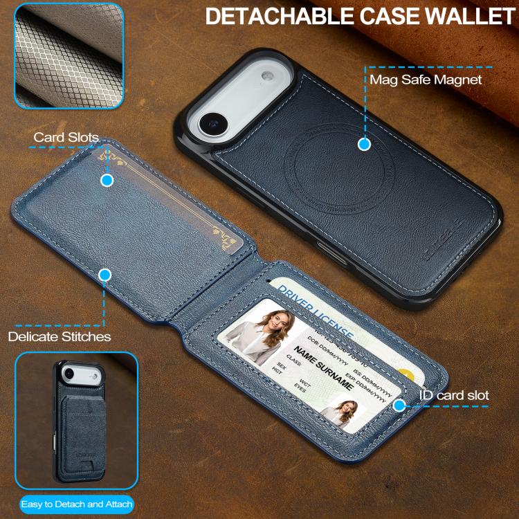 For iPhone Air LC.IMEEKE L3 Series Detachable RFID Card Bag Magsafe Phone Case