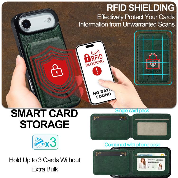 For iPhone Air LC.IMEEKE L3 Series Detachable RFID Card Bag Magsafe Phone Case