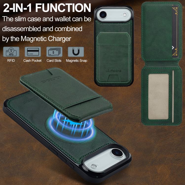 For iPhone Air LC.IMEEKE L3 Series Detachable RFID Card Bag Magsafe Phone Case