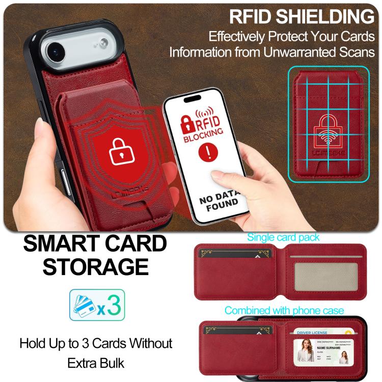 For iPhone Air LC.IMEEKE L3 Series Detachable RFID Card Bag Magsafe Phone Case