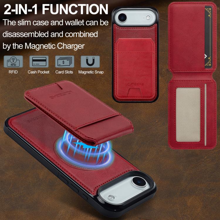 For iPhone Air LC.IMEEKE L3 Series Detachable RFID Card Bag Magsafe Phone Case