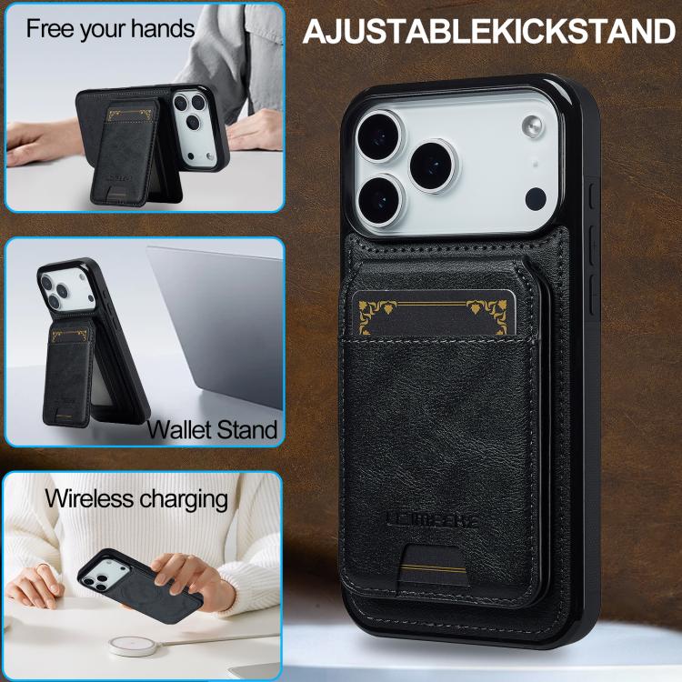 For iPhone 17 Pro LC.IMEEKE L3 Series Detachable RFID Card Bag Magsafe Phone Case