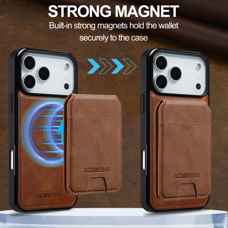 For iPhone 17 Pro LC.IMEEKE L3 Series Detachable RFID Card Bag Magsafe Phone Case