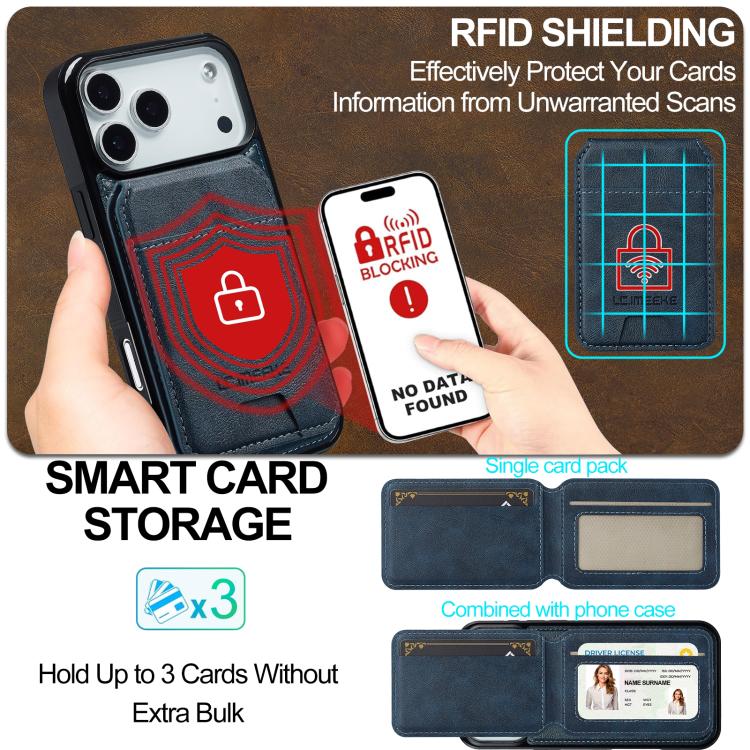 For iPhone 17 Pro LC.IMEEKE L3 Series Detachable RFID Card Bag Magsafe Phone Case