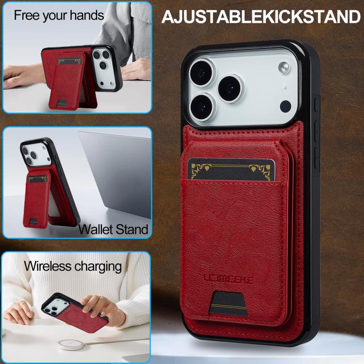 For iPhone 17 Pro LC.IMEEKE L3 Series Detachable RFID Card Bag Magsafe Phone Case