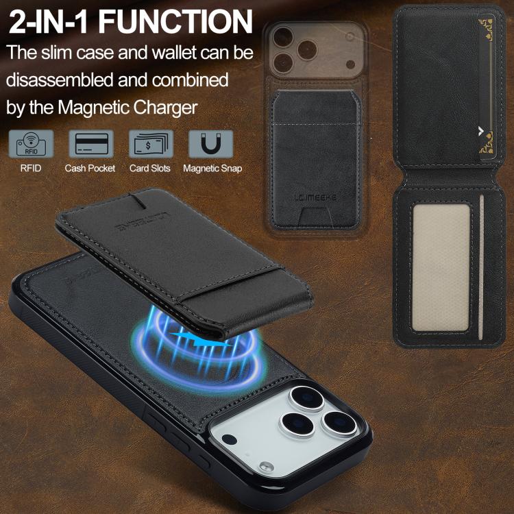 For iPhone 17 Pro Max LC.IMEEKE L3 Series Detachable RFID Card Bag Magsafe Phone Case