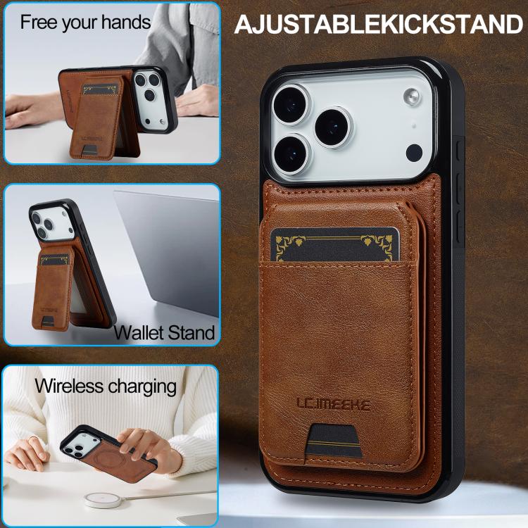 For iPhone 17 Pro Max LC.IMEEKE L3 Series Detachable RFID Card Bag Magsafe Phone Case