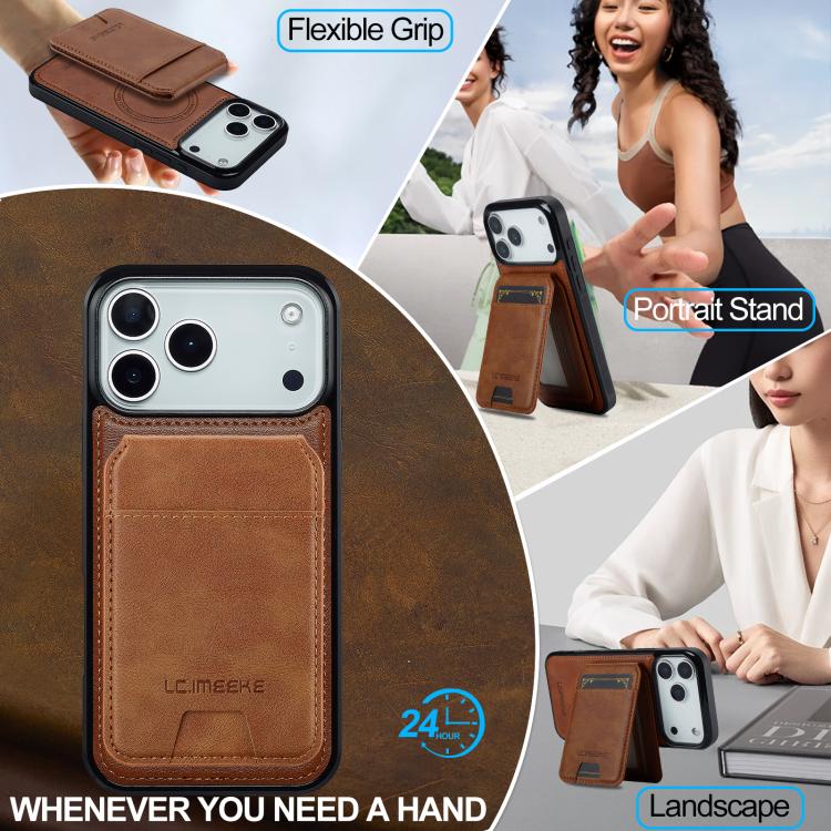 For iPhone 17 Pro Max LC.IMEEKE L3 Series Detachable RFID Card Bag Magsafe Phone Case