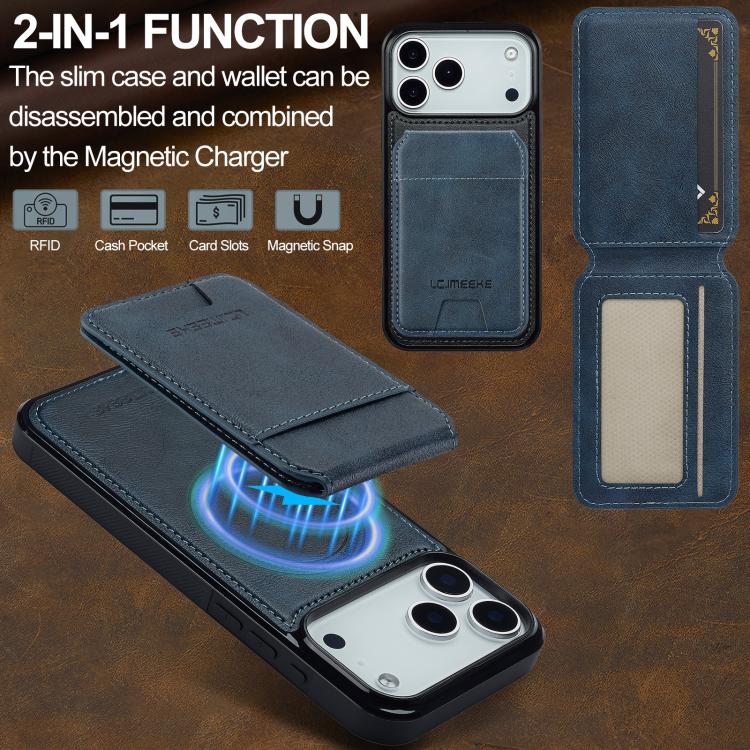 For iPhone 17 Pro Max LC.IMEEKE L3 Series Detachable RFID Card Bag Magsafe Phone Case