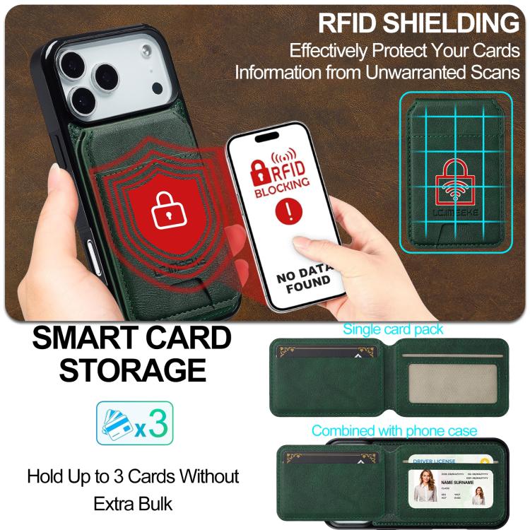 For iPhone 17 Pro Max LC.IMEEKE L3 Series Detachable RFID Card Bag Magsafe Phone Case