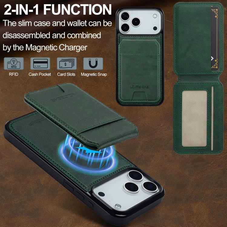 For iPhone 17 Pro Max LC.IMEEKE L3 Series Detachable RFID Card Bag Magsafe Phone Case