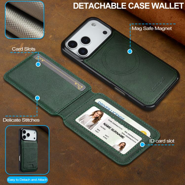 For iPhone 17 Pro Max LC.IMEEKE L3 Series Detachable RFID Card Bag Magsafe Phone Case