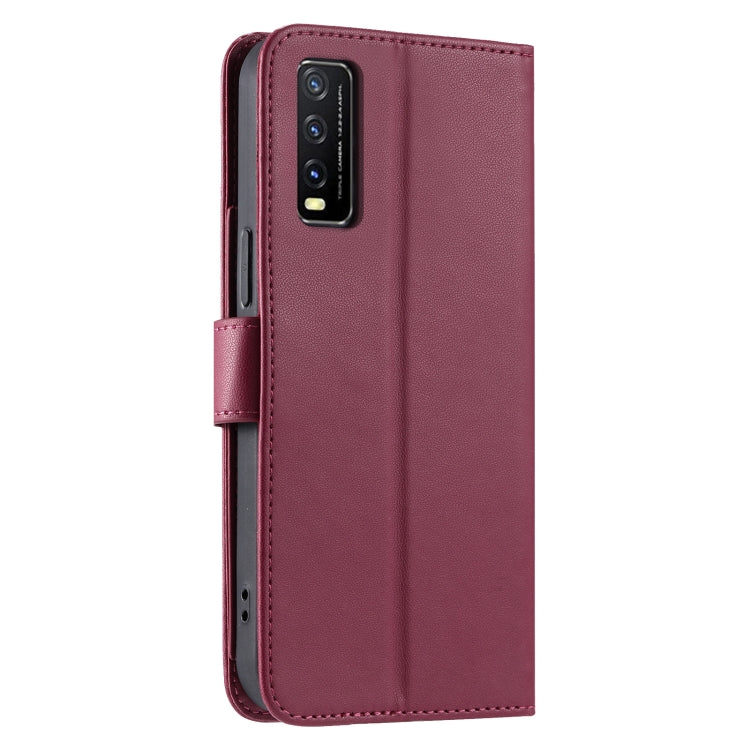 For vivo Y20G / Y12a / iQOO U1x Ring Buckle Rhombic Leather Phone Case