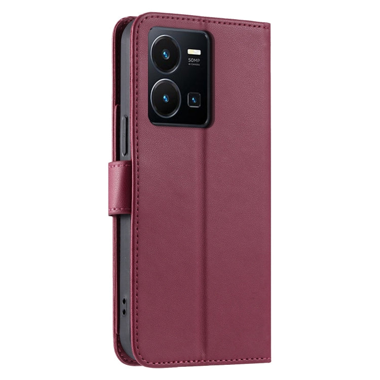For vivo Y35 4G / Y22s 4G / Y77E 5G Ring Buckle Rhombic Leather Phone Case