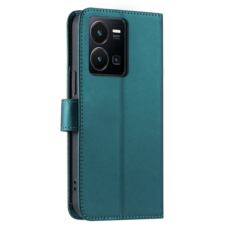 For vivo Y35 4G / Y22s 4G / Y77E 5G Ring Buckle Rhombic Leather Phone Case