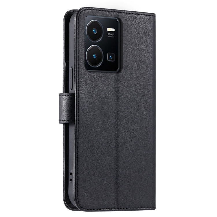 For vivo Y35 4G / Y22s 4G / Y77E 5G Ring Buckle Rhombic Leather Phone Case