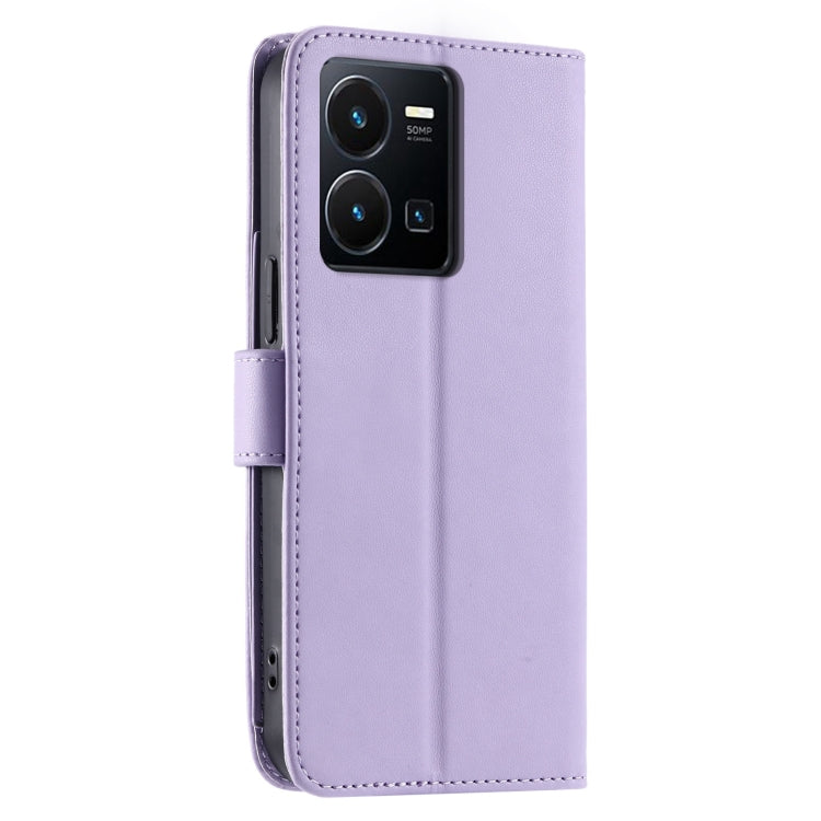For vivo Y35 4G / Y22s 4G / Y77E 5G Ring Buckle Rhombic Leather Phone Case