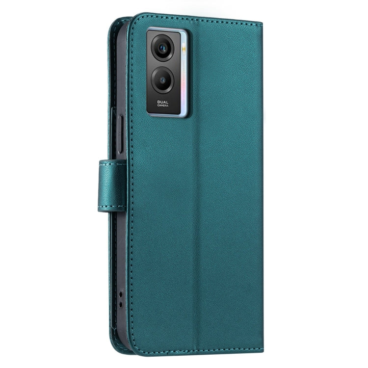 For vivo Y55s 2023 5G / Y75 5G Ring Buckle Rhombic Leather Phone Case
