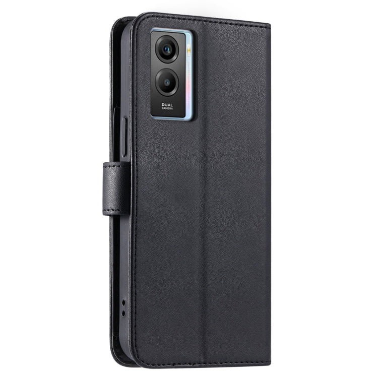 For vivo Y55s 2023 5G / Y75 5G Ring Buckle Rhombic Leather Phone Case