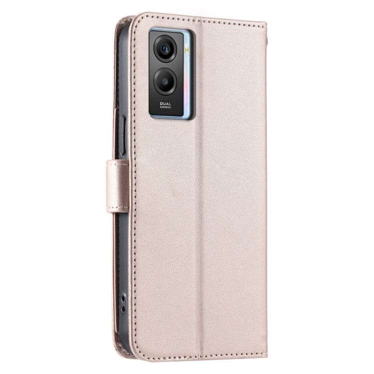 For vivo Y55s 2023 5G / Y75 5G Ring Buckle Rhombic Leather Phone Case