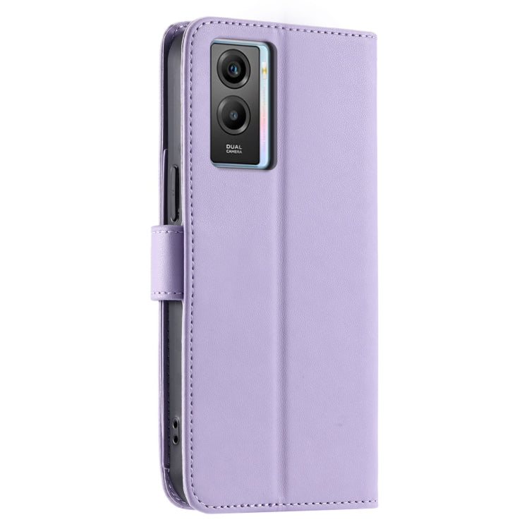 For vivo Y55s 2023 5G / Y75 5G Ring Buckle Rhombic Leather Phone Case