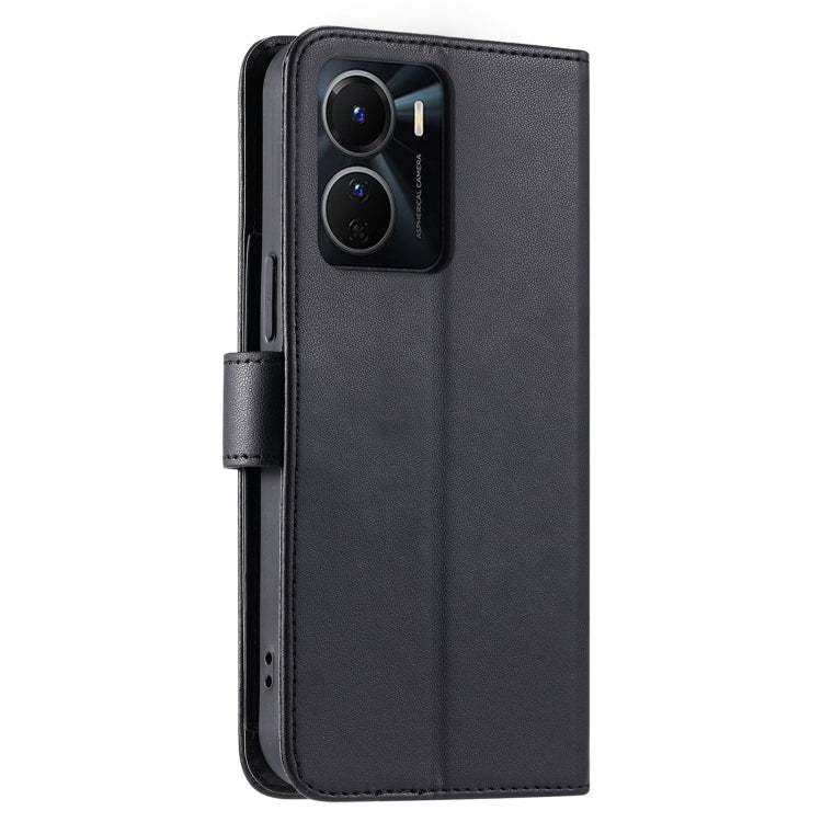 For vivo Y16 4G / Y56 5G / Y02s 4G Ring Buckle Rhombic Leather Phone Case