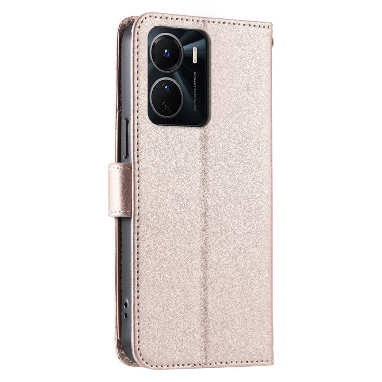 For vivo Y16 4G / Y56 5G / Y02s 4G Ring Buckle Rhombic Leather Phone Case