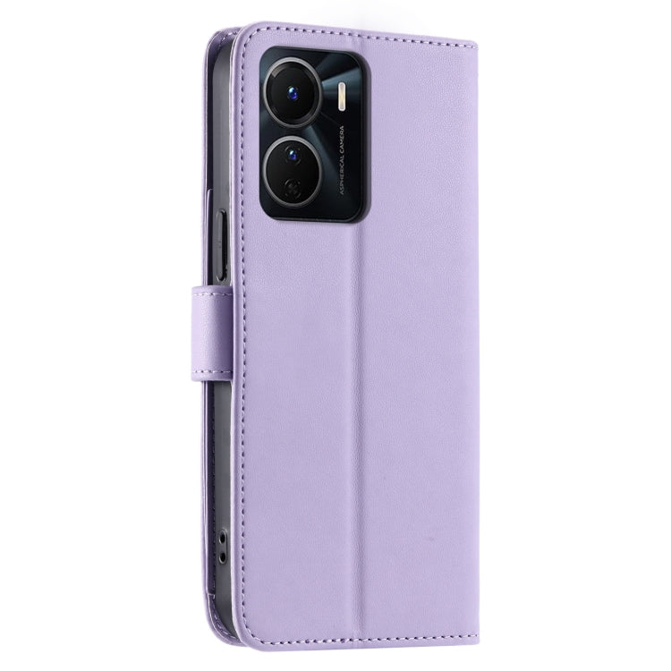 For vivo Y16 4G / Y56 5G / Y02s 4G Ring Buckle Rhombic Leather Phone Case