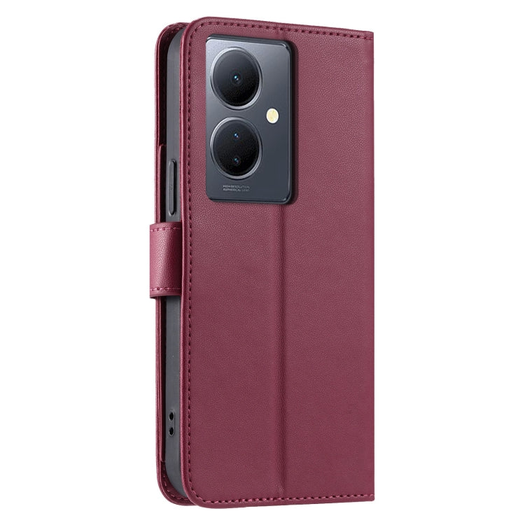 For vivo Y78 5G Global / V29 Lite  Ring Buckle Rhombic Leather Phone Case