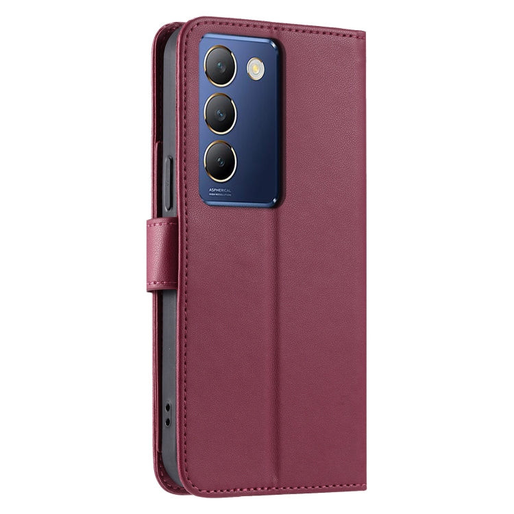 For vivo Y200E 5G Global / Y100 5G IDN Ring Buckle Rhombic Leather Phone Case