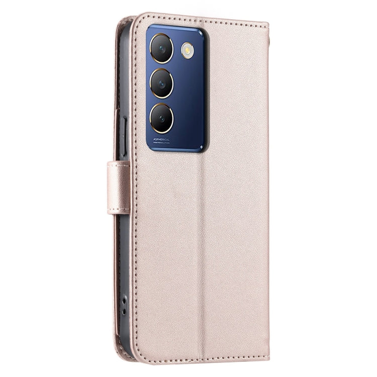 For vivo Y200E 5G Global / Y100 5G IDN Ring Buckle Rhombic Leather Phone Case
