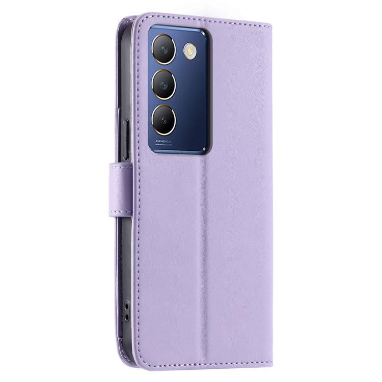 For vivo Y200E 5G Global / Y100 5G IDN Ring Buckle Rhombic Leather Phone Case