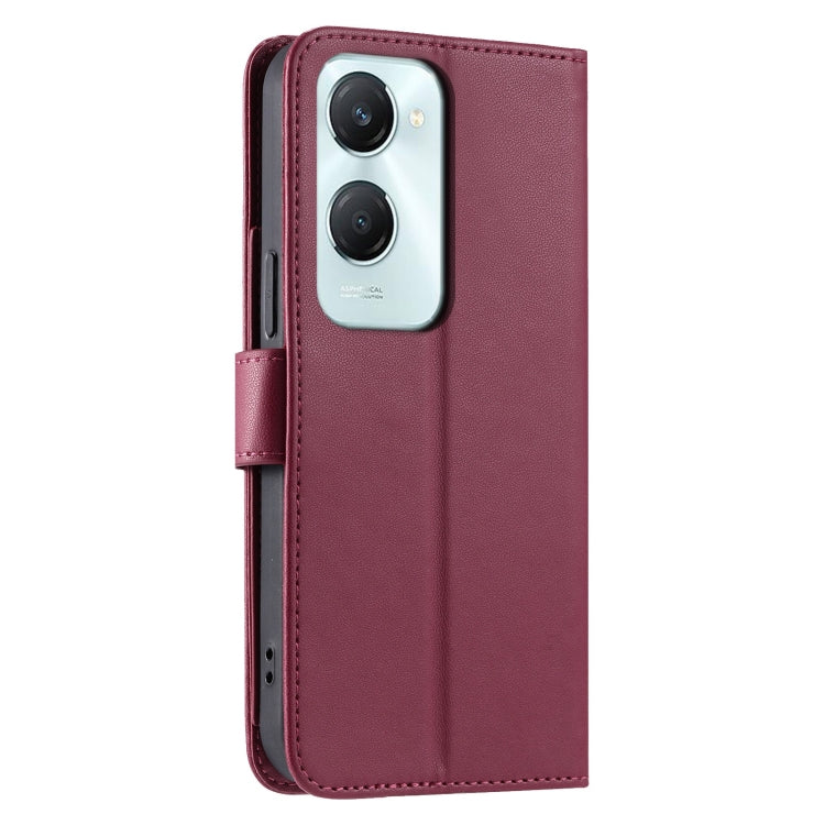 For vivo Y18 4G Global / IND / Y03 4G Ring Buckle Rhombic Leather Phone Case