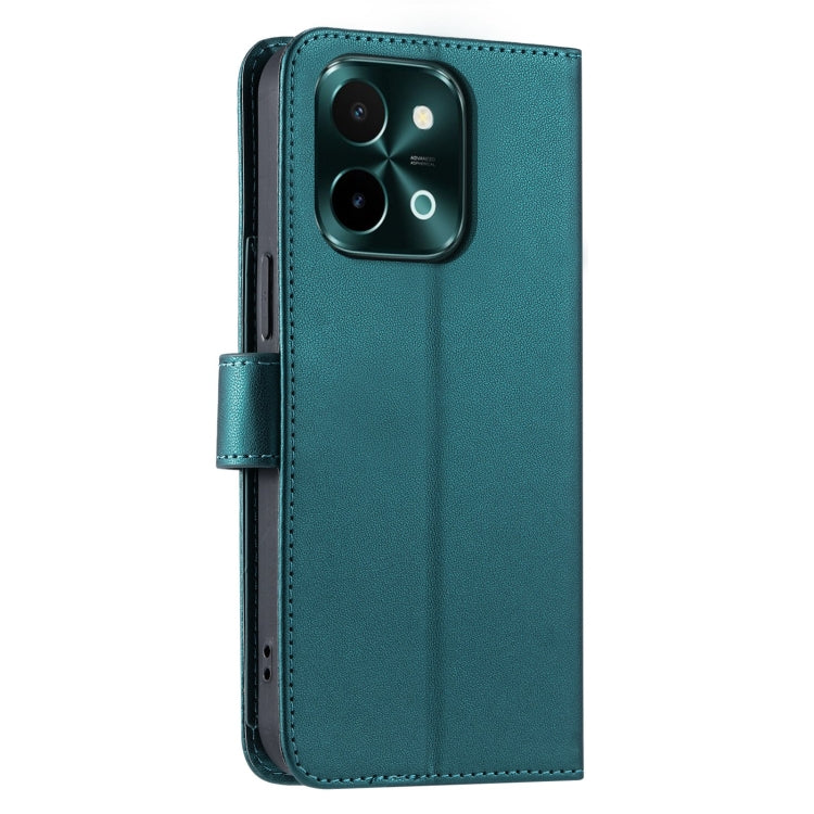 For vivo Y28 4G Global Ring Buckle Rhombic Leather Phone Case