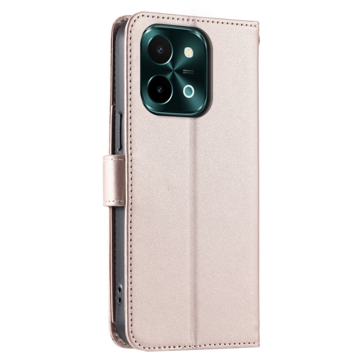 For vivo Y28 4G Global Ring Buckle Rhombic Leather Phone Case