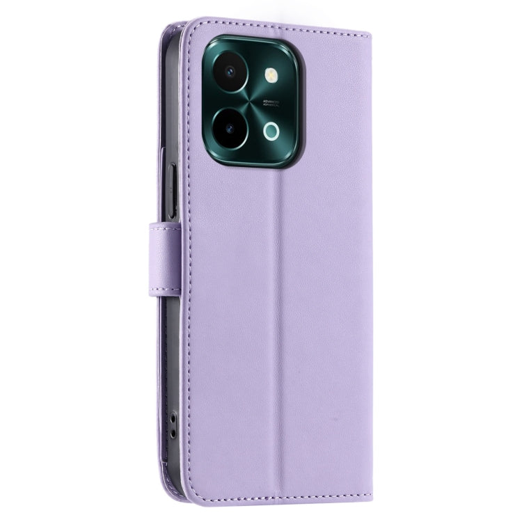 For vivo Y28 4G Global Ring Buckle Rhombic Leather Phone Case