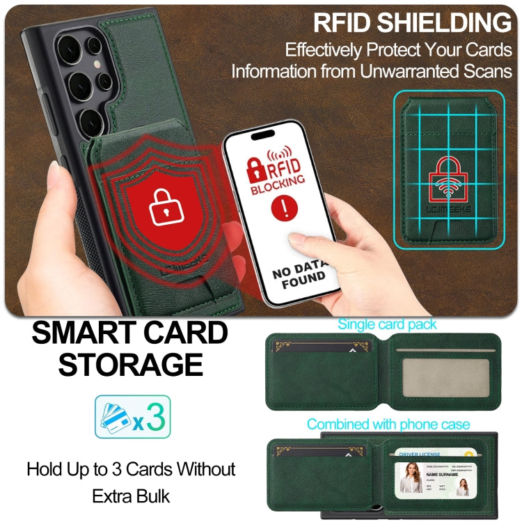 For Samsung Galaxy S24 Ultra 5G LC.IMEEKE L3 Series Detachable RFID Card Bag Magsafe Phone Case