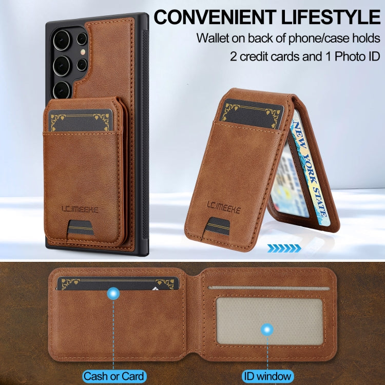 For Samsung Galaxy S22 Ultra 5G LC.IMEEKE L3 Series Detachable RFID Card Bag Magsafe Phone Case